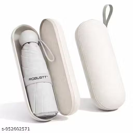 Robustt Capsule Mini Foldable Travel Umbrella | UPF 50+ UV & Rain Protection | 3 Fold Compact | for Women, Men & Kids | Windproof, Waterproof, Pocket-Size with Storage Case