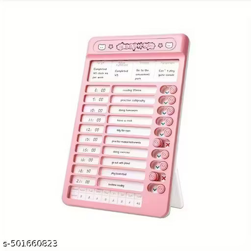Cute Habit/Schedule Tracker Portable Self-Discipline Chores Chart Daily Checklist Board with 15 Pcs Blank Paper Sliding Morning Routine Chart Planning Boards Reminder Chart for Home School Office (1ps/Pink)