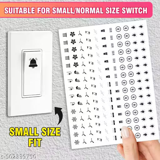 Transparent Switch ID Stickers for Switch Boards, 46 Designs, Pack of 330 Pieces (Transparent)