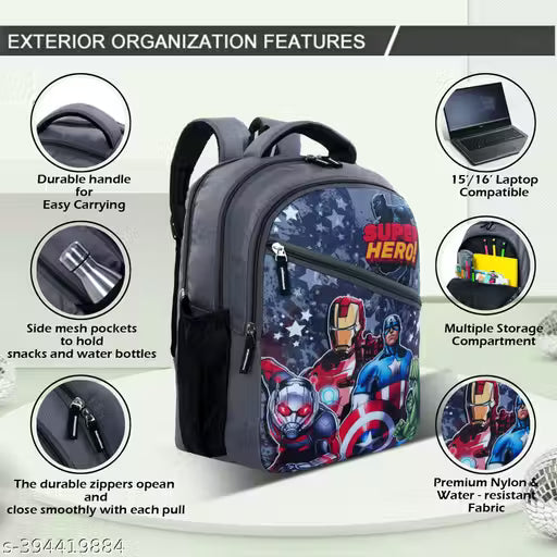 Kids Cartoon Best Stylish Lightweight Waterproof Casual Picnic Tuition School Bag Backpack for Children Boys And Girls For (3 to 11 Yrs)